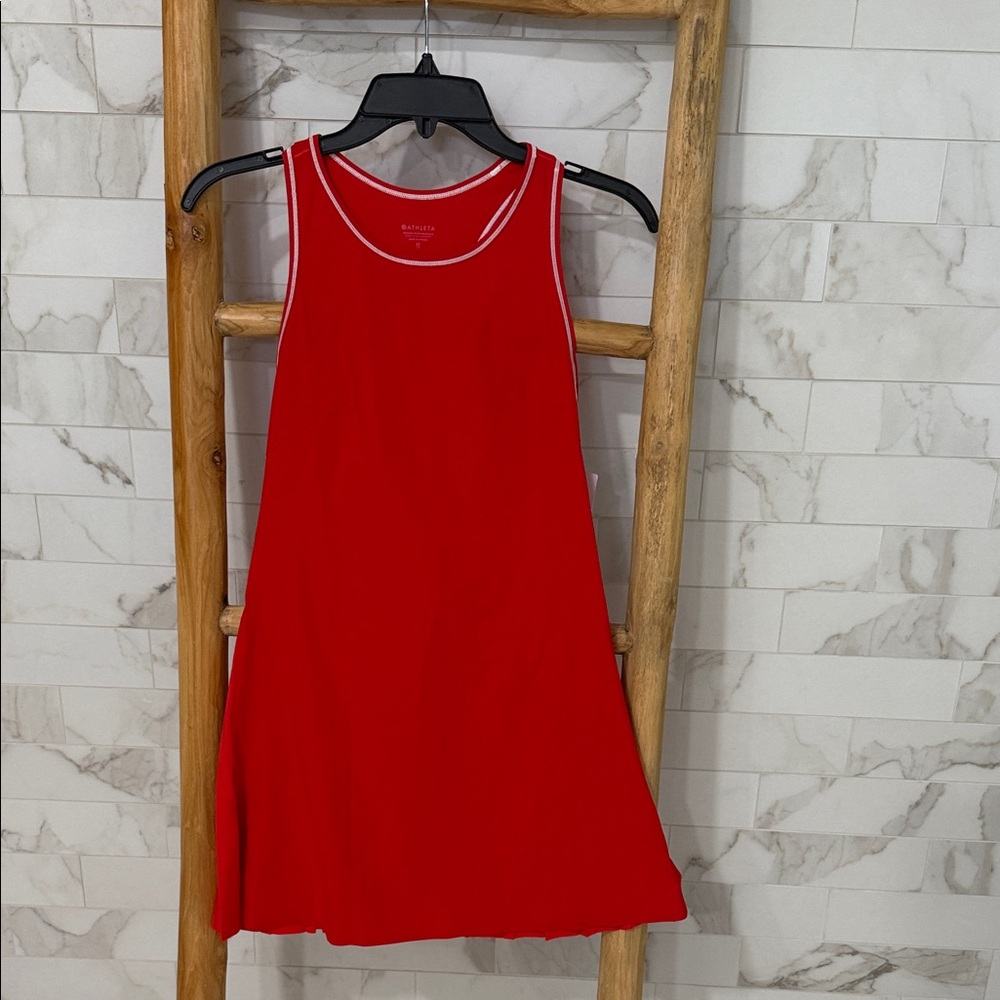 Athleta Red match point pleated dress